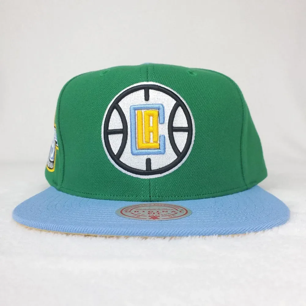 LA Clippers Mitchell & Ness NBA Snapback Hat Cap 3D Logo Green Blue NWT - Picture 2 of 8